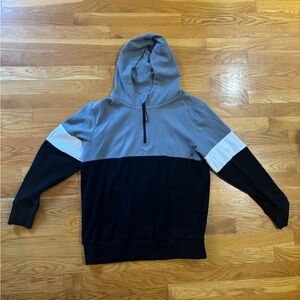 Little Bipsy Color block Gray Zip-Up Hoodie - Large